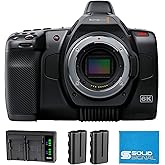 Blackmagic Design Pocket Cinema Camera 6K G2 (CINECAMPOCHDEF6K2) Power Bundle &ndash; Includes Two (2) Additional NP-F570 Batteries, Dual Battery Charger, and SolidSignal Microfiber Cloth