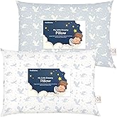 KeaBabies 2-Pack Toddler Pillows 2 Year Old to 5-13x18 Soft Organic Cotton Kids Pillow for Sleeping, Travel, School, Daycare, Nap, Toddler Bed, Machine Washable, Without Pillowcase (Dragons)