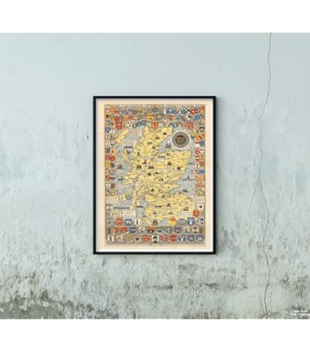 スコットランド 古地図 金色フレーム 1959 Perth Scotland