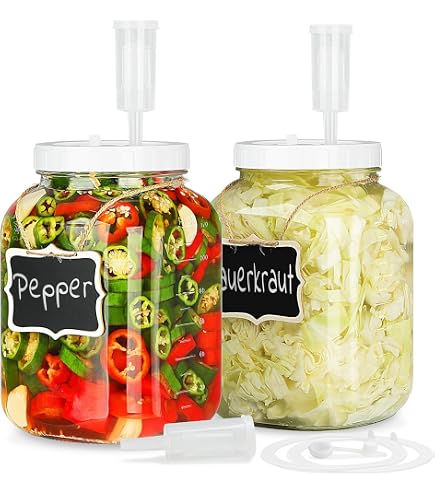 Hwtcjx Poids Fermentation Verre - Lot De 4 Avec Poignée - Pour Bocaux Mason - Diamètre 7cm