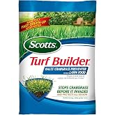 Scotts Turf Builder Halts Crabgrass Preventer with Lawn Food, 5,000 sq. ft. | Pre-Emergent Weed Killer, Lawn Fertilizer, Covers 5,000 sq. ft.