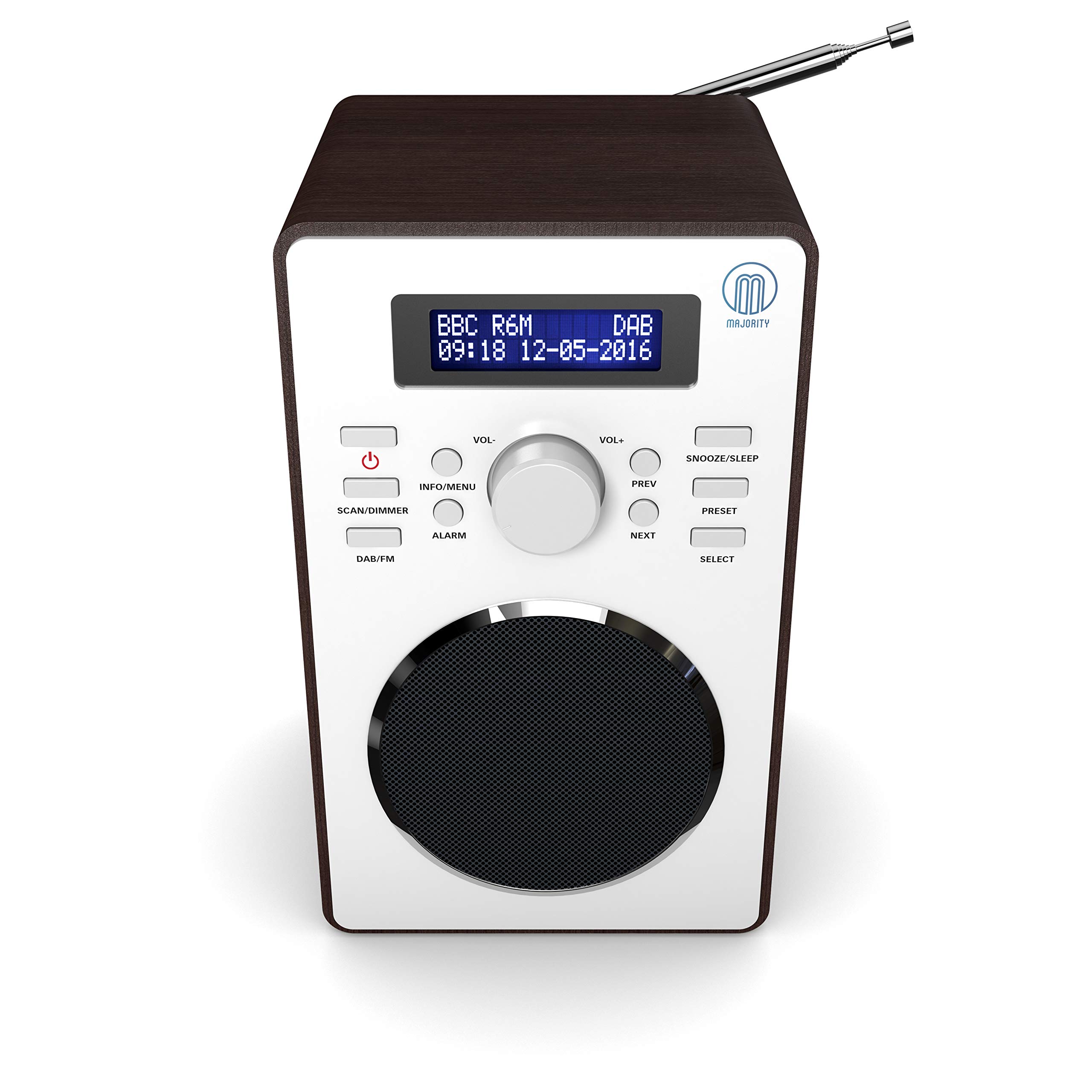 Majority Barton II Retro DAB/DAB+ Digital FM Upright Radio/Alarm Clock