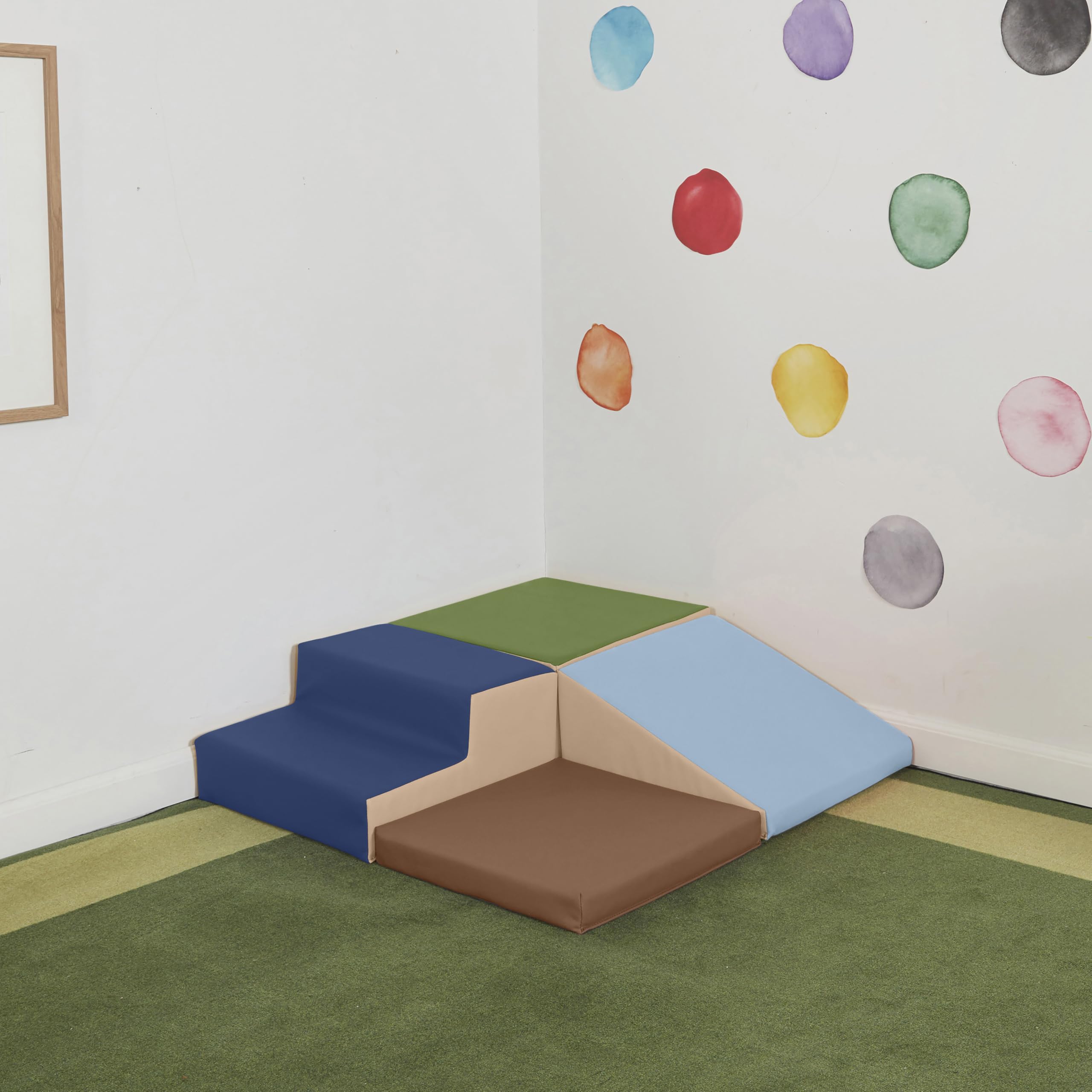 ECR4Kids SoftZone Junior Little Me Corner Climber, Beginner Playset, Earthtone, 4-Piece