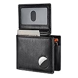 Mens Wallet With AirTag Holder, Bifold Leather RFID