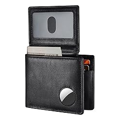 Mens Wallet With AirTag Holder, Bifold Leather RFID