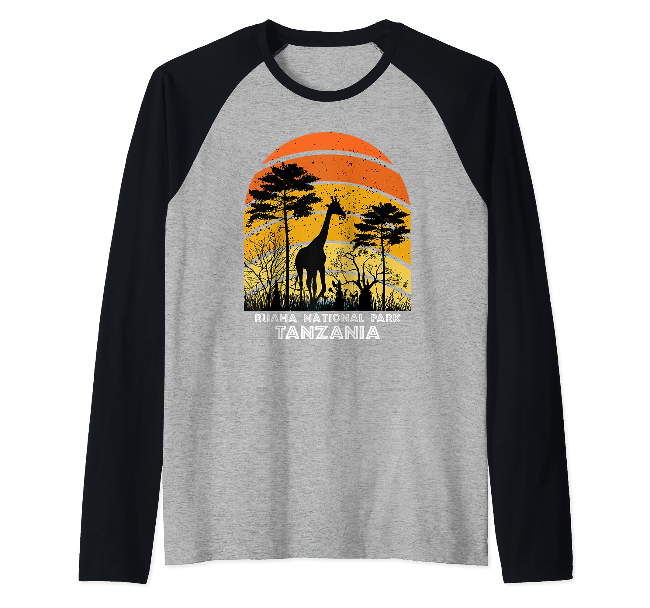 Selous Game Reserve, Tanzania Africa Safari Raglan Baseball Tee