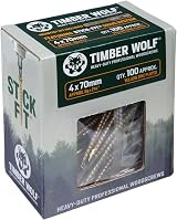Timber Wolf TW40070 Woodscrews 4.0 x 70mm Zinc Yellow Box of 100