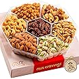 Nut Cravings Gourmet Collection - Mixed Nuts Gift Basket in Red Gold Box (7 Assortments, 1 LB) Food Bouquet Arrangement Platt