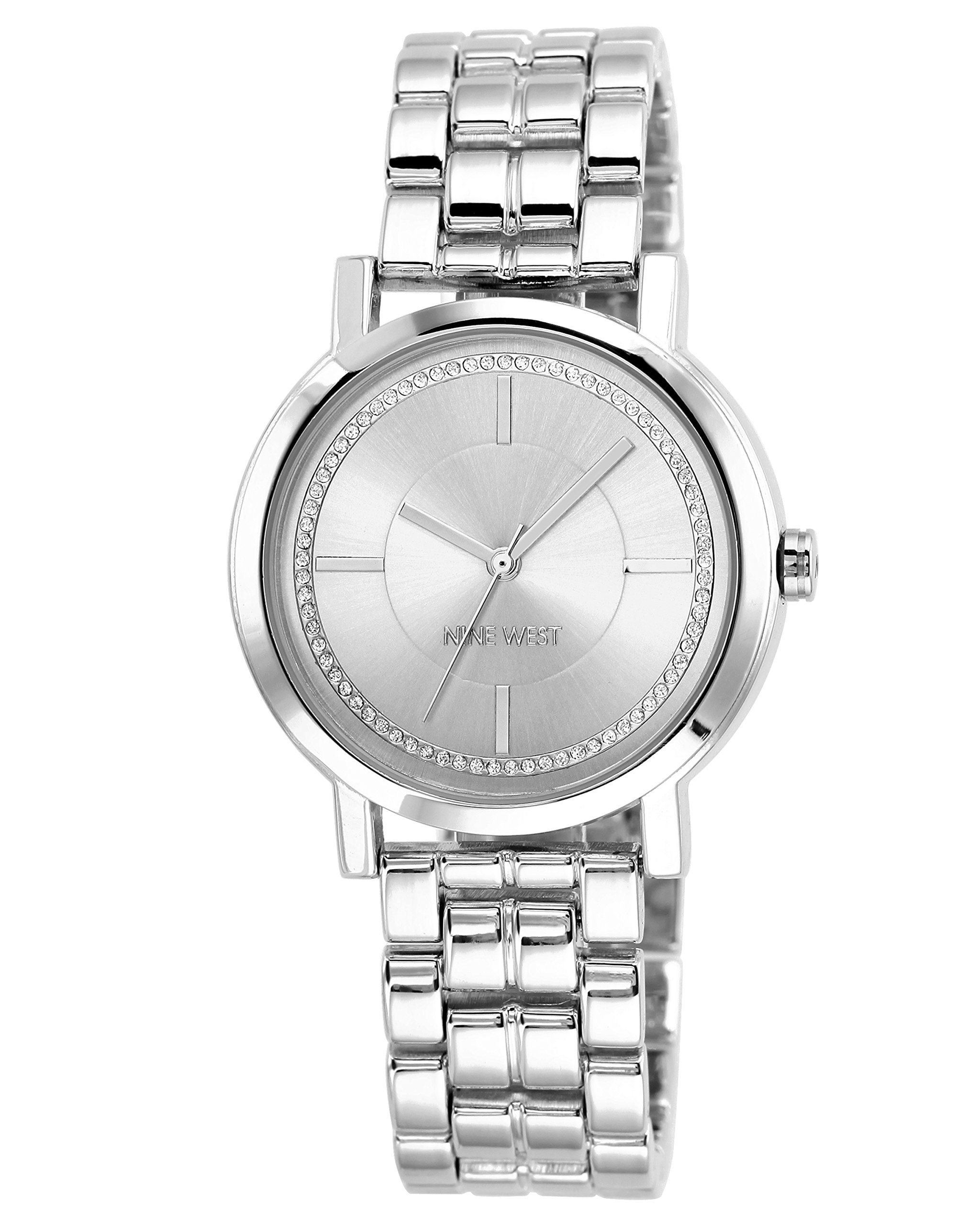 Nine West Women's Quartz Watch with Silver Dial Analogue Display and Silver Alloy Bracelet NW/1643SVSB
