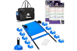 STUHOO Agility Ladder, Soccer Training Equipment for kids, Football Training Equipment for youth, Speed Agility Training Equipment, Speed Ladder, Soccer Equipment for training, Football Ladder & Cones