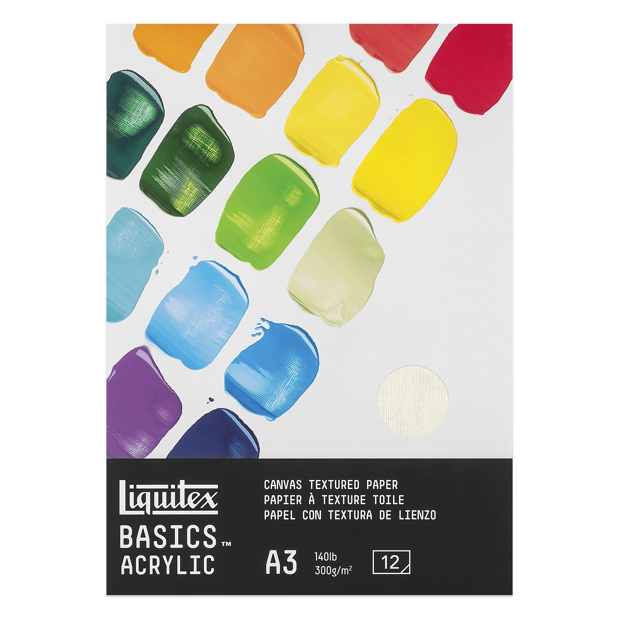Liquitex Acrylic Paper Pads - A3 Size, 12 Sheets, 300GSM, Ideal for Acrylic Painting