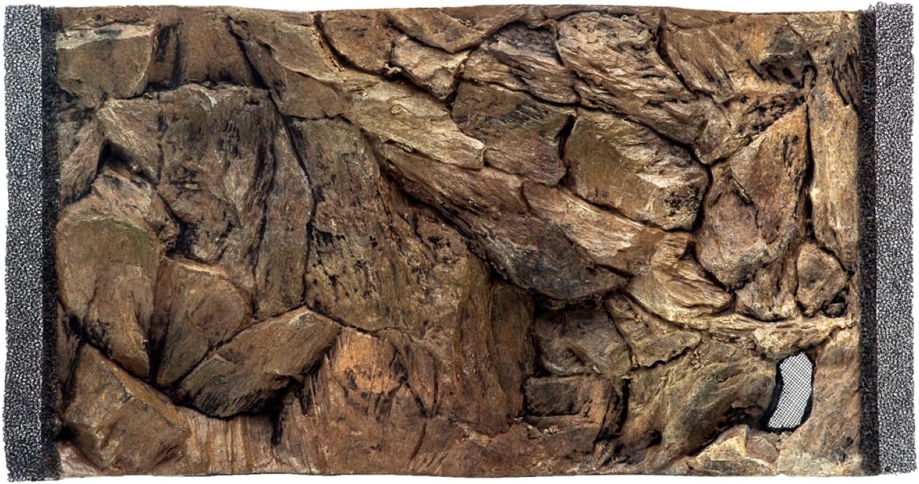 Aqua Maniac 3D Aquarium Background Rock and Root with Vents, Polyresin (Not Foam), 4-6 cm Thick, Unique Aqua Decor (47x27cm)