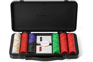 SLOWPLAY Godel 14g Clay Poker Chips Set for Texas Hold’em, 300 PCS [with Numbered Values] Features a High-end Chip case with 