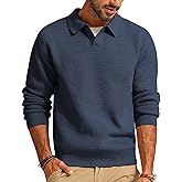 PJ PAUL JONES Mens Sweater V Neck Pullover Sweater Long Sleeve Cable Knit Textured Sweater