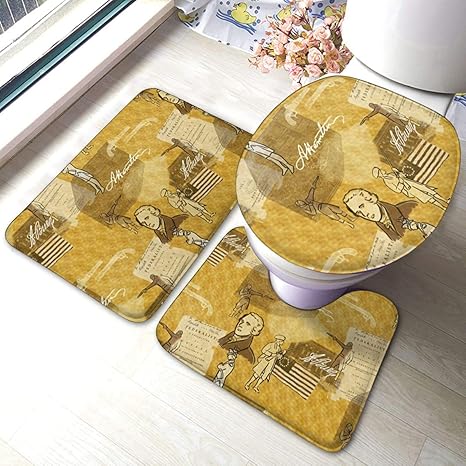 Amazon アレクサンダーハミルトン バスルーム トイレ カーペット 3セット らかい ウェアラブル りめ フットパッド りめトイレマット Uフットパッド Oタイプトイレシートクッション40 60cm トイレマット タンクカバー ホーム キッチン オンライン通販