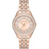 Michael Kors Harlowe Women's Watch, Stainless Steel and Pavé Crystal Watch for Women with Steel or Leather Band