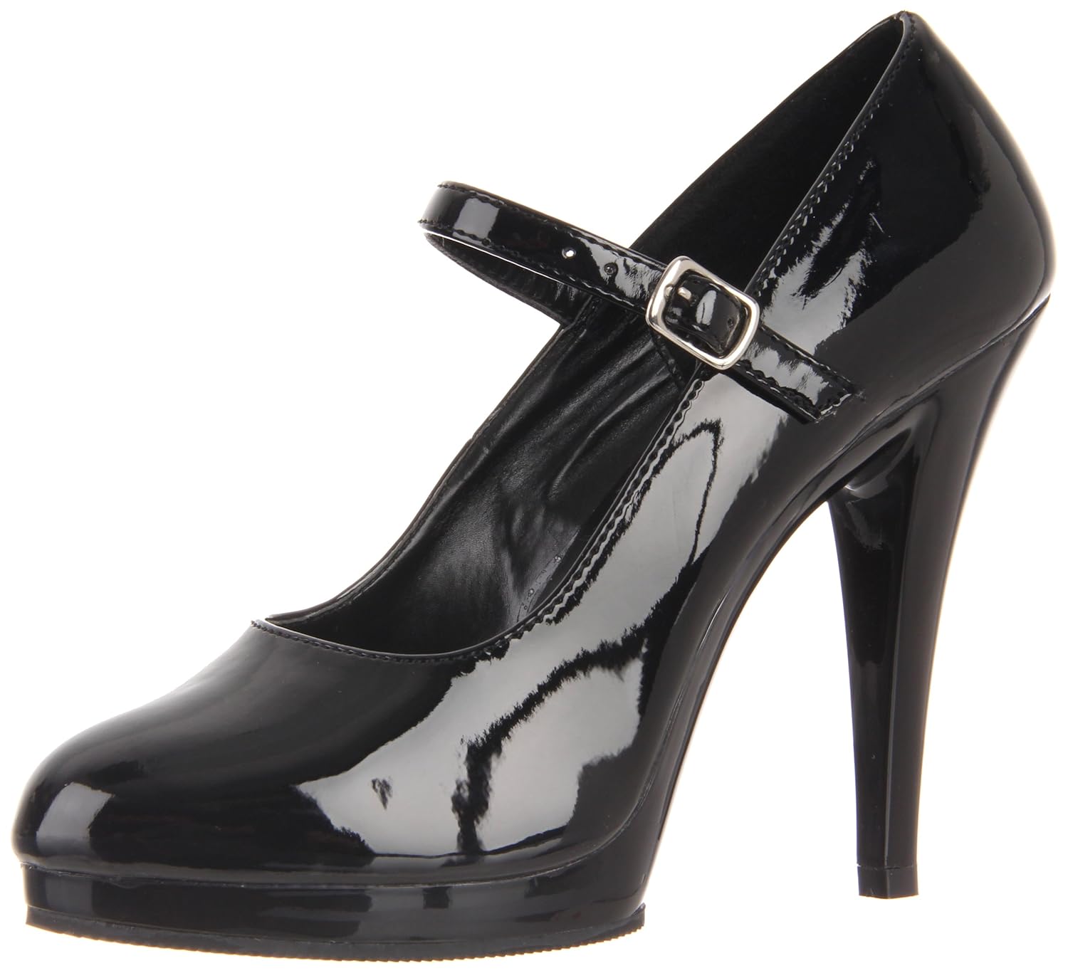 Pleaser Women's Flair487 Mary Jane Pump, Black Patent, 11
