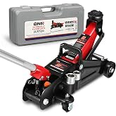 DNA Motoring Floor Jack with Socket and Lock, Low Profile Hydraulic Trolley Jack for Cars Lift, 2 Ton (4000 lbs) Capacity, Lifting Range 5.12"-13", Red, TOOLS-00677-RD