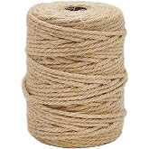 Vivifying Jute Twine, 165 Feet 4mm Thick Natural Jute Rope, Brown | Strong Twine for Crafts, Garden Ties, Climbing Plants, Hanging and Packing