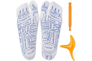 KOMPMP Acupressure Reflexology Socks with Tools - Reflexology Socks with Trigger Point Massage Tool, Reflexology Foot Massage Socks for Women