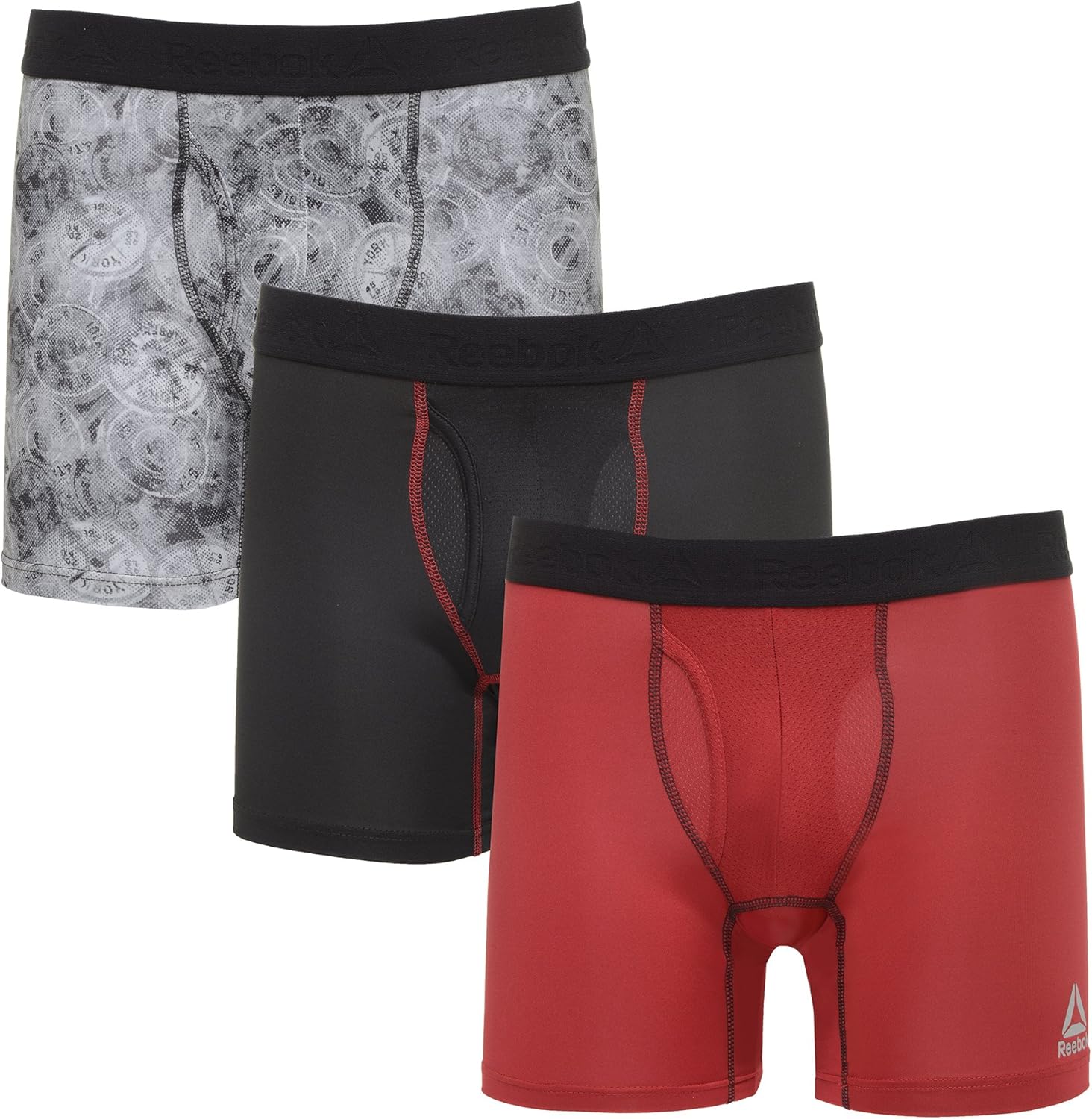 Reebok Mens 3 Pack Performance Boxer Briefs Amazon.ca Clothing