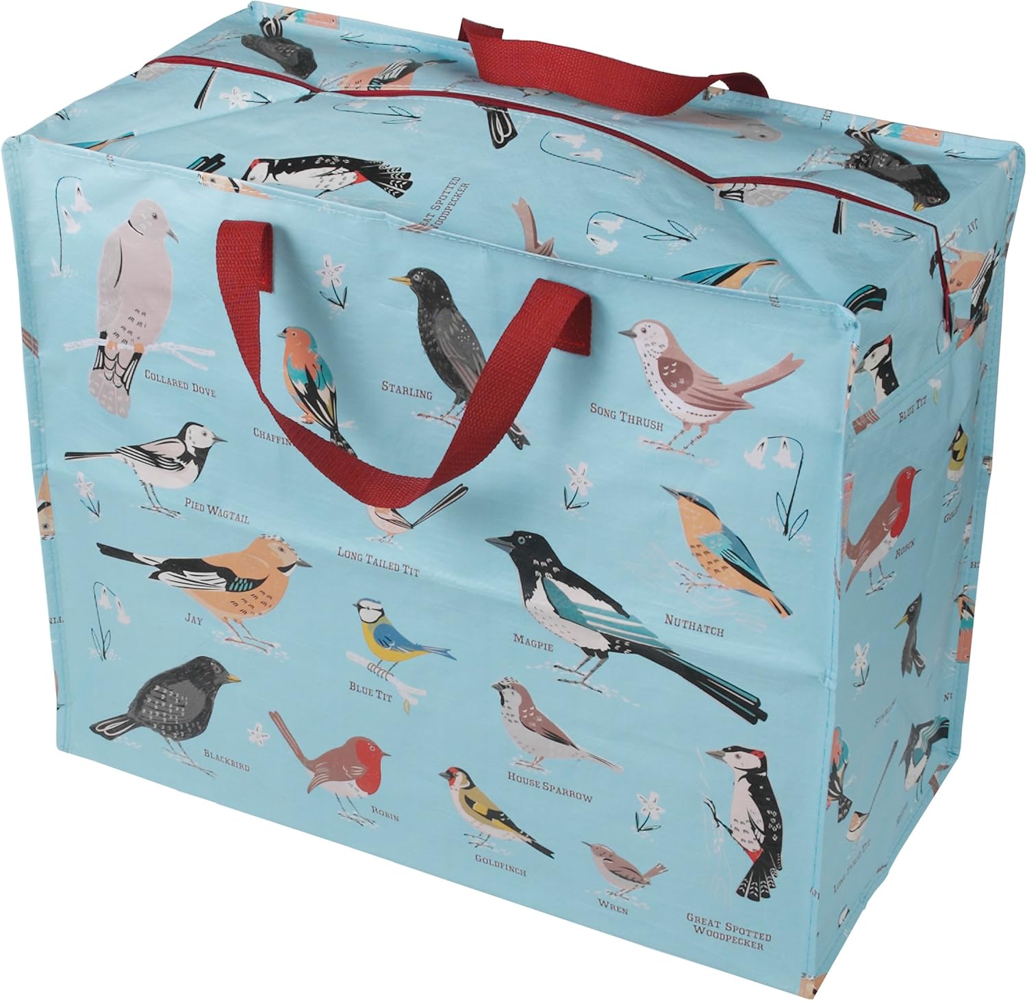 REX LONDON Large Storage Bag with Zip - Strong and Durable 55 x 48 x 28cm 70l - Choice of Design (Garden Birds)