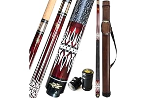 Tai ba cues Pool cue Stick, 13mm Multilayer Leather Tip, 58", Linen Wrap, Hardwood Canadian Maple Professional Billiard Pool Cue Stick 19-21 Oz (Selectable)