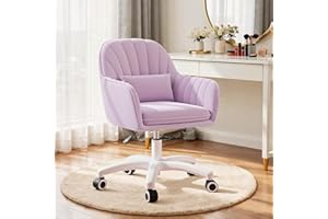 Aivermeil Office Chair, Velvet Home Office Chair with Adjustable Height, 360° Swivel Computer Chair with Mid-Back Upholstered