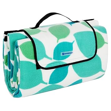 SONGMICS 200 x 200 cm XXL Picknickdecke Fleece wärmeisoliert wasserdicht mit Tragegriff GCM78Y