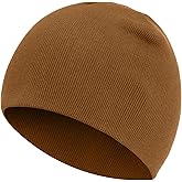 100% Cotton Beanie Hat for Men Women, Cuffless Soft Knit Warm Winter Hats Fisherman Beanies Skull Cap Unisex