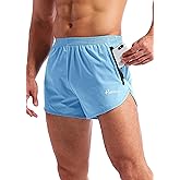 Pudolla Men’s Running Shorts 3 Inch Quick Dry Gym Athletic Workout Shorts for Men with Zipper Pockets