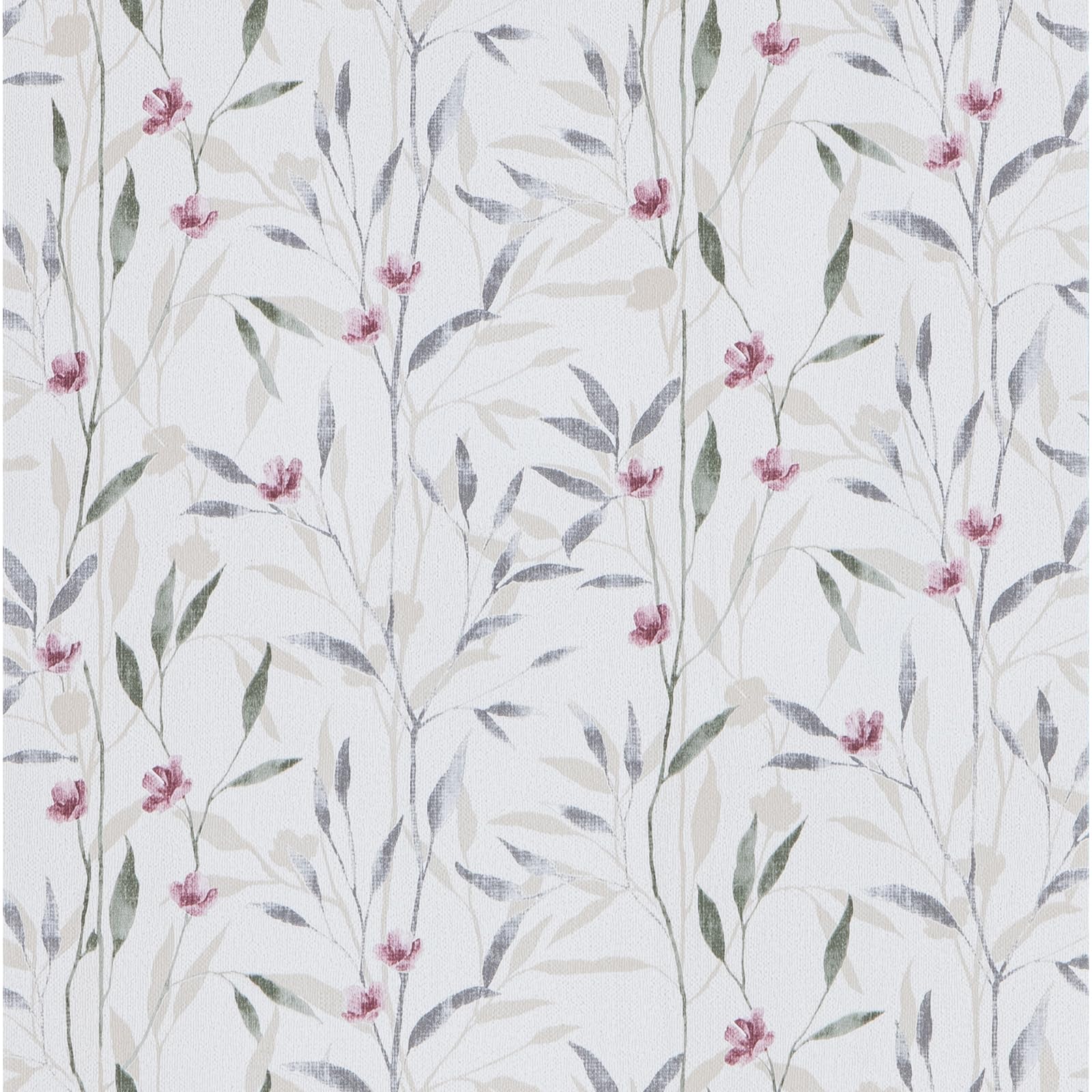JOLIHOME White and Grey Wallpaper Vintage Leaf and Flower Peel and Stick Contact Paper Green and Pink Wall Sticker Sticky Back Plastic Vinyl Film Rolls for Bedroom Kitchen Waterproof 44.5x500cm