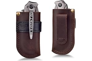 SOGCASE Leather Knife Sheath Belt Series - Durable, Well Made, Nice Leather, Easy and Quick Access to The Knife, Suitable for Most Folding Knives, Darkbrown