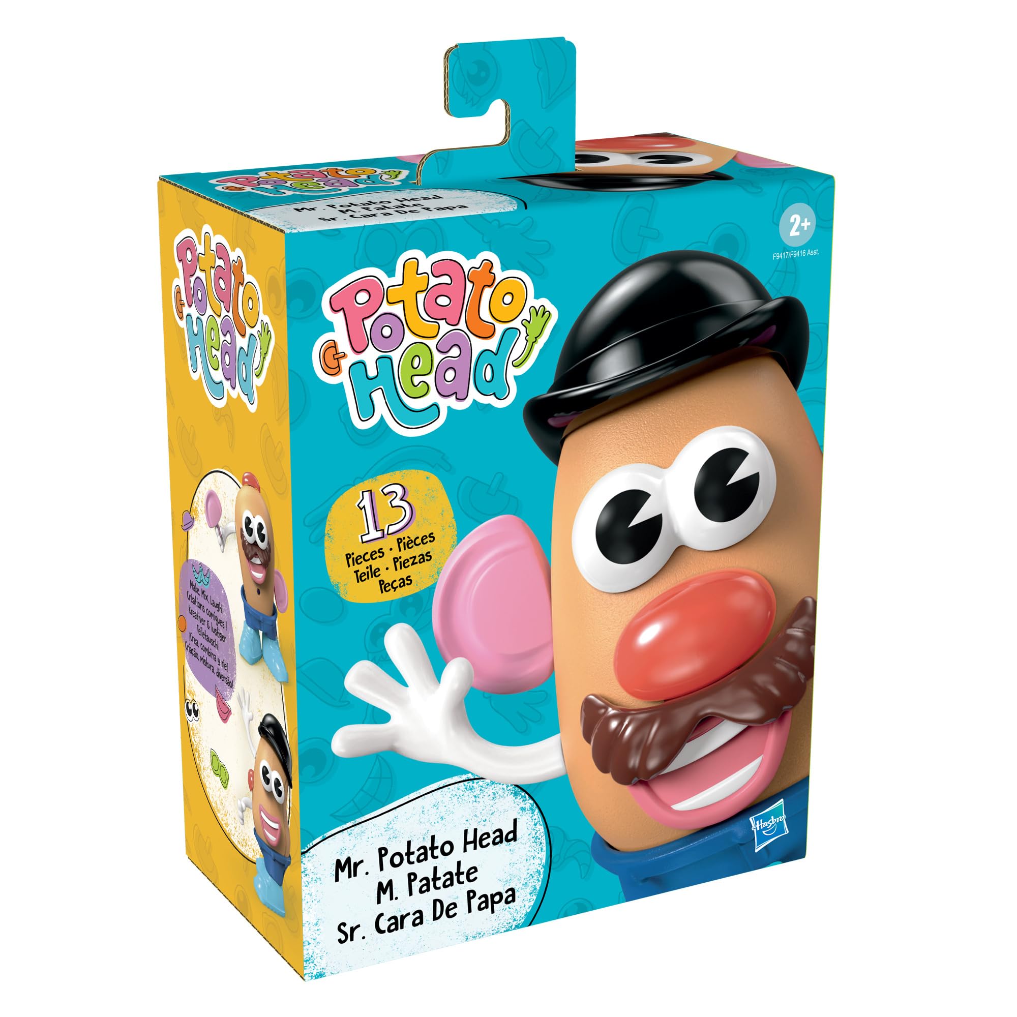Mr. Potato Head Potato Head Classic Toy For Kids Ages 2 and Up,Includes 13 Parts and Pieces to Create Funny Faces
