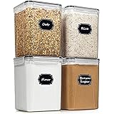 Large Food Storage Containers Cereal Container, Blingco Airtight Tall Dry Food Storage Containers Set of 4 (5.2L /175oz) for