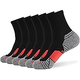 WANDER Men's Athletic Ankle Socks 6-7 Pairs Sports Moisture-wicking Running Basketball Cycling Socks 6-9/10-12/12-14