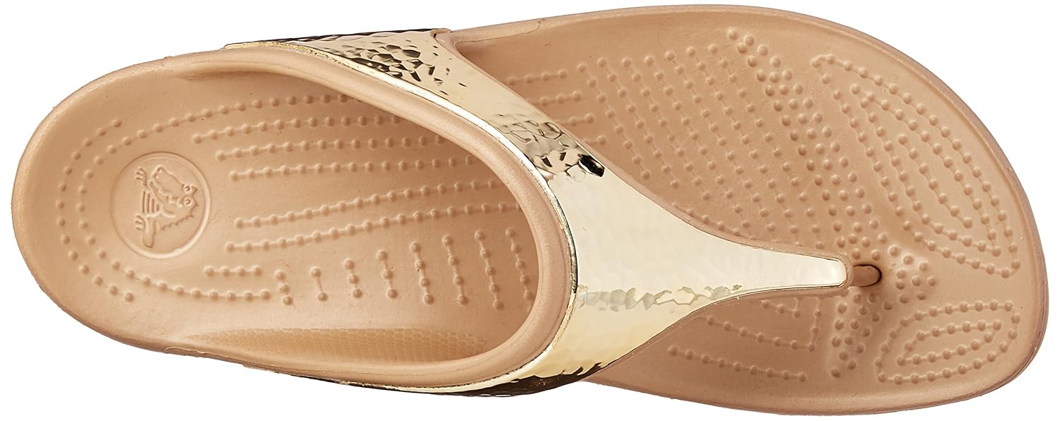 crocs sloane embellished women flip in gold