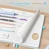 Smarpau Lined Notebook A5 360 Pages 100gsm Leather Softcover Lake Blue view 3
