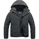 CREATMO US Men's Big and Tall Winter Puffer Jacket Waterproof Bubble Coat Puffy Ski Parka With Hood
