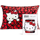 Kitsch x Hello Kitty Pillow Case – Sea of Bows Toddler Bed Time Satin Pillowcase with Zipper – Soft Cooling Pillow Cover for Hair & Skin – Better Than Silk Pillowcase – Queen/Standard 19x26