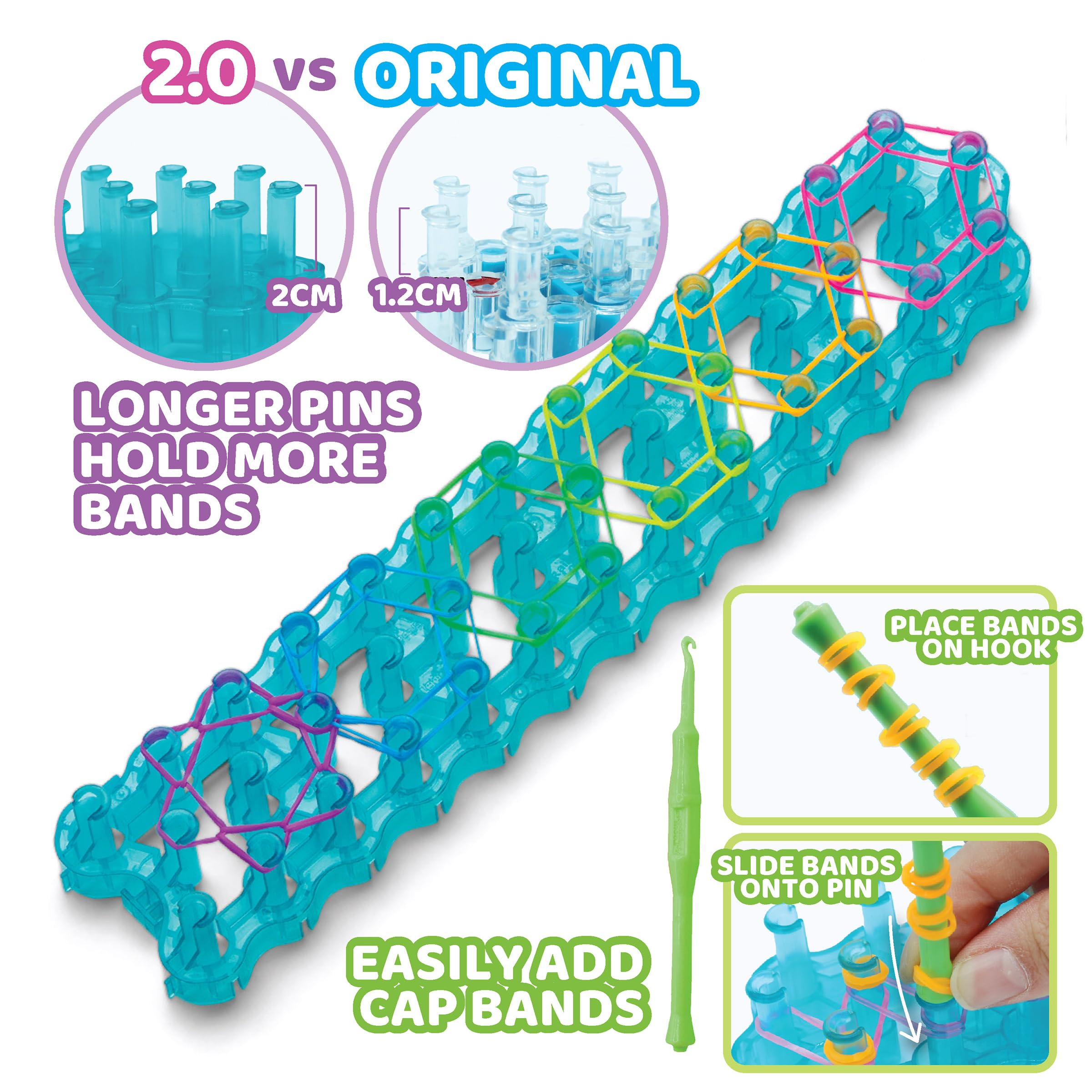 Rainbow Loom® Loomi-Pals™ MEGA Combo Set, Features 60 Cute Assorted LP Charms, The New RL 2.0, Happy Looms, Hooks, Alpha & Pony Beads, 5600 Colorful Bands All in a Carrying Case for Boys and Girls 7+