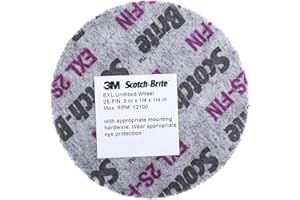 3M Scotch-Brite EXL Unitized Wheel, Silicon Carbide, 12100 rpm, 3" Diameter, 1/4" Arbor, 2S Fine Grit (Pack of 1)