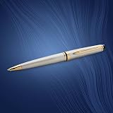 Waterman Expert Ballpoint Pen Stainless Steel 23k Gold Trim Medium Blue Ink view 5