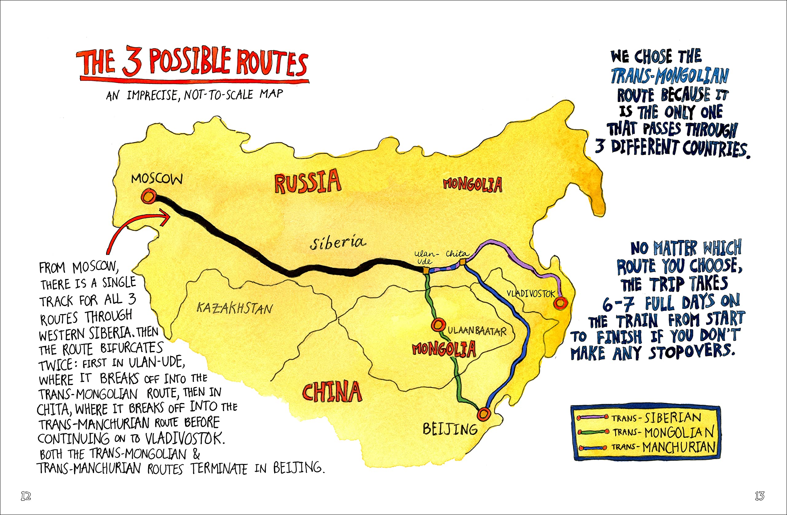 Border Crossings: A Journey on the Trans-Siberian Railway – An Artist's Illustrated Travel Guide with Cultural Tips from Beijing Through Mongolia to Moscow