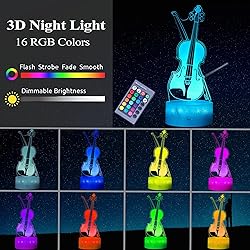 POSSHE Violin Night Light, Violin Gifts, Cello 3D
