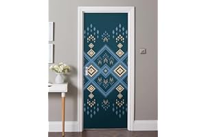 FLFK Door Sticker - Peel and Stick Door Mural, Geometric Wall Decals, Removable Self-Adhesive Door Wallpaper for Home Decor, 