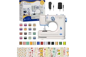 NEXGENZ Portable Sewing Machine, Lncludes Beginner Basic Sewing Machine Kit, 12 Stitch Patterns Built-In, Versatile 2-Speed Foot Pedal, Great for Beginners, Adults, Home Use - Blue and White