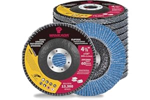 WANKADA 60 Grit Zirconia Flap Disc 4-1/2" x 7/8-Inch Abrasive Sanding Disc Bevel Type 29 Angle Grinder Edge Grinding Wheel for Stainless Steel and Metal (Pack of 10)