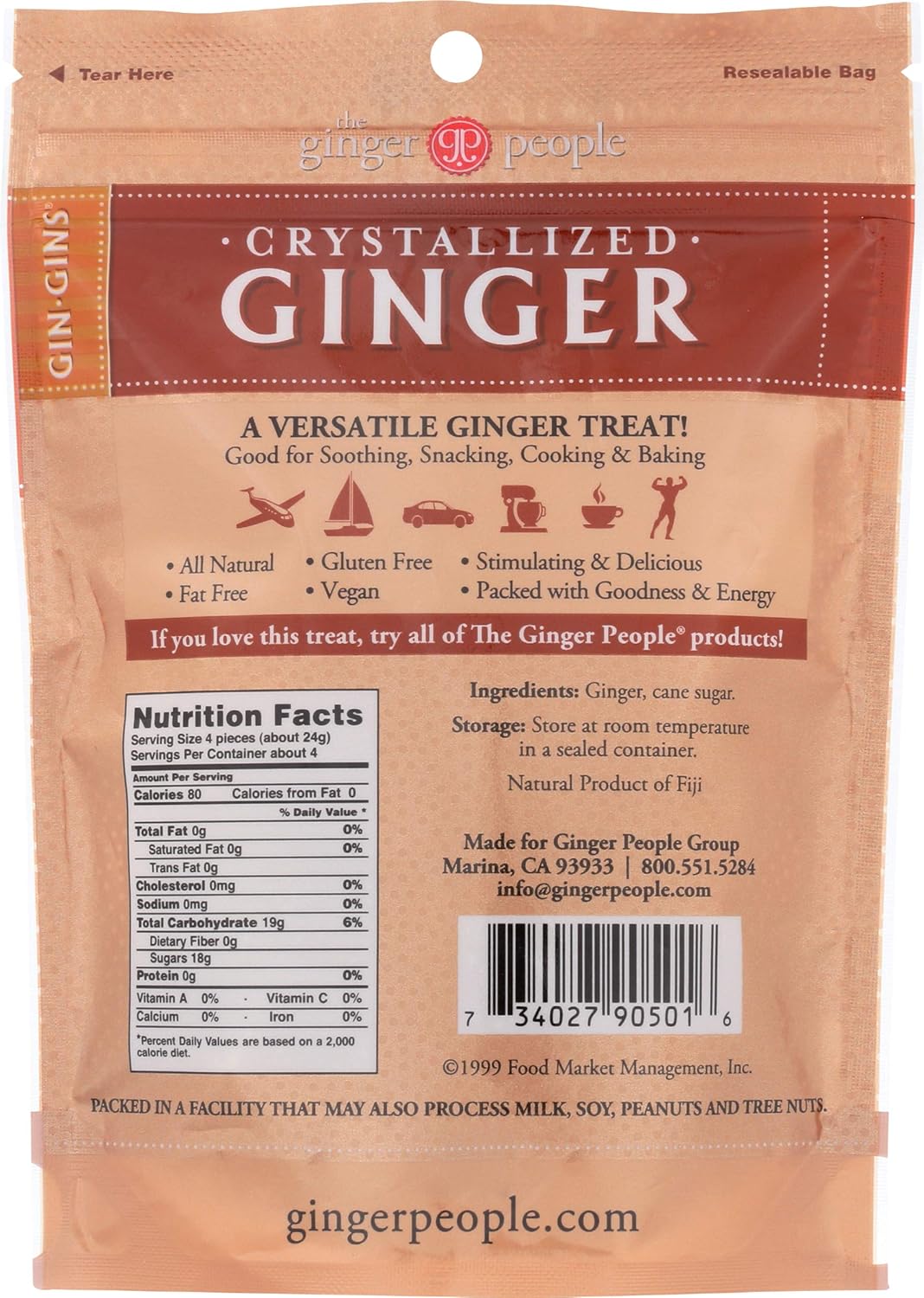 Ginger People Crystallized Ginger Candy, 3.5 Ounce : Hard Candy : Grocery & Gourmet Food