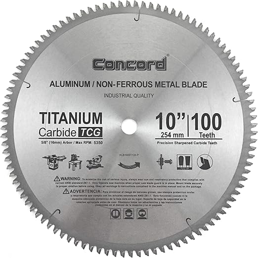 Concord Blades Acb1000t100hp 10 Inch 100 Teeth Tct Non Ferrous